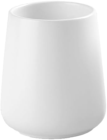 Eyrozia White Ceramic Toothbrush Holder for Bathroom