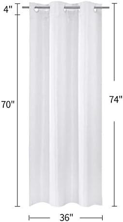 MitoVilla White Waffle Shower Curtain 36x74