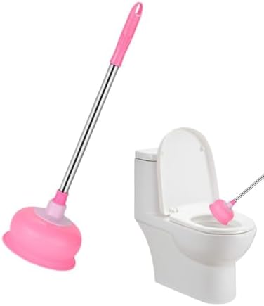 Pink Long Handle Toilet Plunger - Heavy Duty Clog Remover