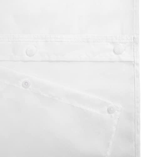 River Dream Sheer Fabric Shower Curtain Set with Liner 71x74 Inch White