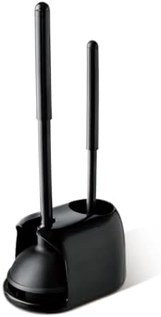 Eyliden 2 in 1 Toilet Plunger and Brush Set with Holder Black