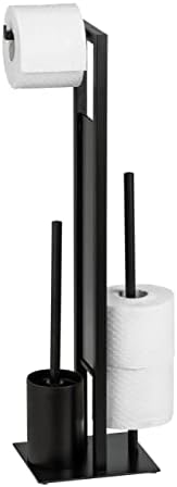 WENKO Toilet Paper Stand with Brush and Spare Holder 1
