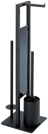 WENKO Toilet Paper Stand with Brush and Spare Holder 1