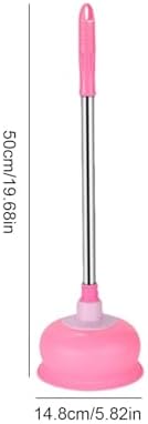 Pink Long Handle Toilet Plunger - Heavy Duty Clog Remover