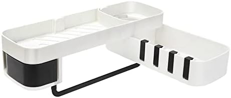 BAHELS Shower Caddy Corner Shelf Black and White