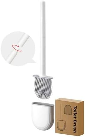 Thaibna Toilet Brush with Silicone Head and No-Slip Handle