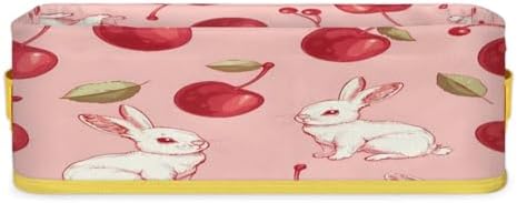 Spring Easter Rabbit Toilet Paper Storage Basket with Handles