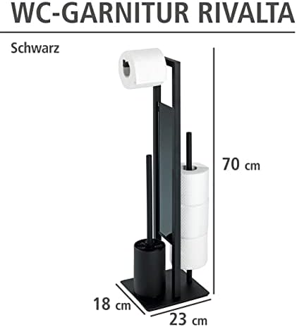 WENKO Toilet Paper Stand with Brush and Spare Holder 1