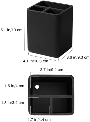 Luxspire 3 Slots Toothbrush Holder Matte Black
