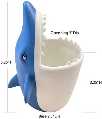 Kids Toothbrush Holder with Drainage - Shark Animal Design