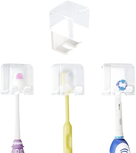 LUEXBOX 4PCS Wall Mounted Toothbrush Holder with Cover