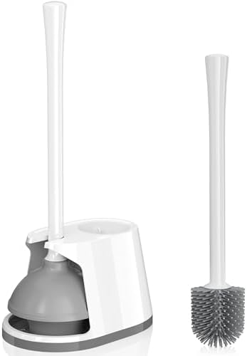 TRENTI 2-in-1 Toilet Plunger and Brush Set with Holder