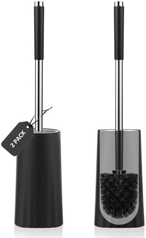 SetSail Toilet Brush Set 2 Pack with Holder and Durable Bristles