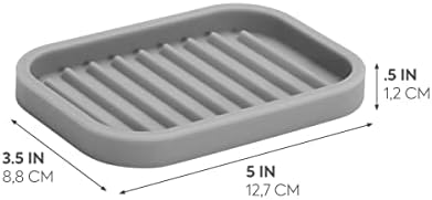 InterDesign iDesign Silicone Soap Dish Gray 5x35x5 Rectangular