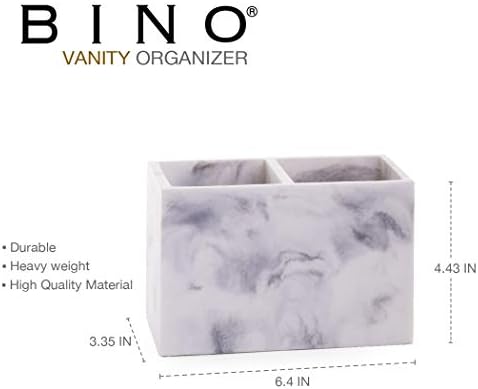 BINO Multi-Purpose 2 Compartment Organizer - Marble Style for Bathroom and Vanity