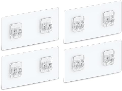 4 Pack Shower Caddy Adhesive Hooks No Drilling Strong Durable