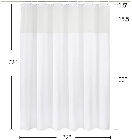 MitoVilla White Waffle Shower Curtain Set with Liner 1