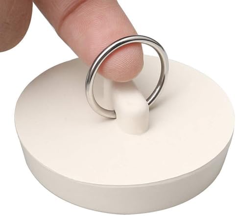 4 Pcs White Rubber Drain Stoppers for 1-58 Inch Pipes
