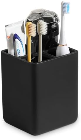 Luxspire 3 Slots Toothbrush Holder Matte Black