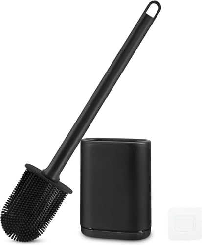GAXMNS Silicone Toilet Brush with Holder