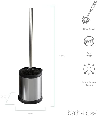 Bath Bliss Toilet Brush with Self-Closing Lid
