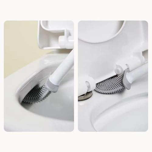 Thaibna Toilet Brush with Silicone Head and No-Slip Handle