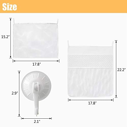 TTSAM Bath Toy Organizer with 6 Suction Hooks