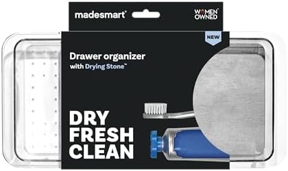 Madesmart Dental Tray Drawer Organizer with Drying Stone