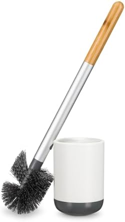 Full Circle Scrub Queen Toilet Brush with Ceramic Holder and Diatomaceous Earth Disk