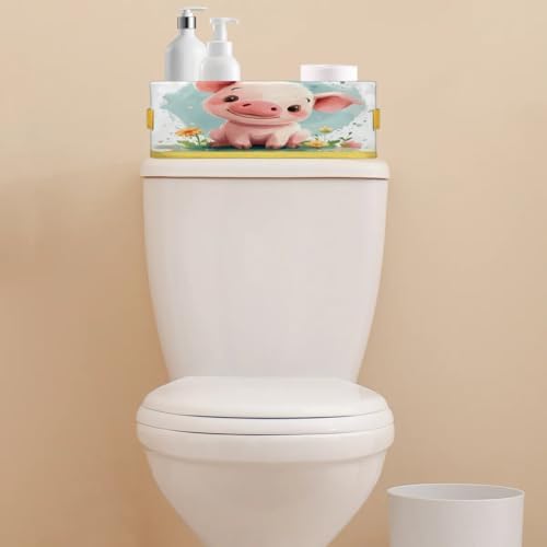 Cute Pinks Pig Toilet Paper Storage Basket with Handles