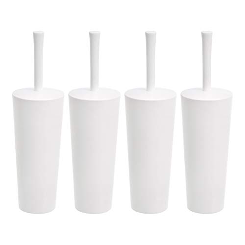 Amazon Basics Toilet Brush and Holder Set - 4-Pack White 1