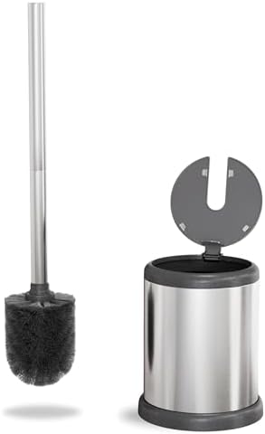 ToiletTree Chrome Toilet Brush with Lid and Holder