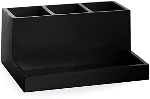 BINO 3 Compartment Organizer - Matte Black Marble Bathroom Accessories
