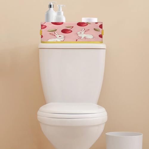 Spring Easter Rabbit Toilet Paper Storage Basket with Handles