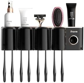iHave Toothbrush Holder with Dispenser and Storage
