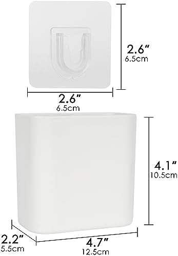 Multipurpose Wall Mount Toothbrush Holder with Cover White