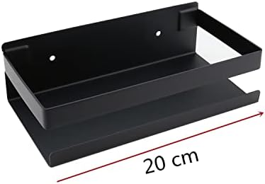 Modern Matte Black Shower Caddy with 20cm Shelves