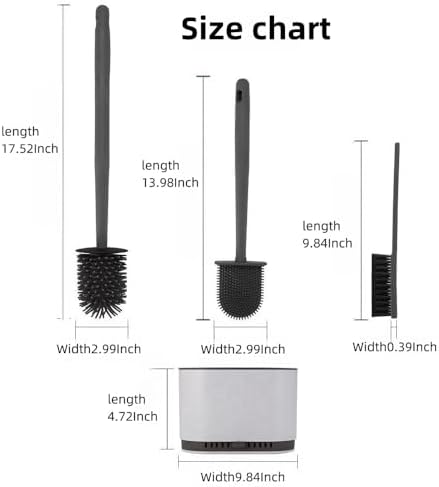 3-in-1 Toilet Brush Plunger Set with Bracket Gray