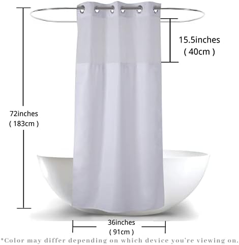 Ecoehoe 36x72 Hook-Free Shower Curtain Set with Polyester Liner and Magnets