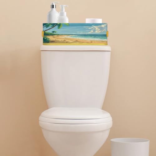 Tropical Beach Toilet Paper Basket with Handles