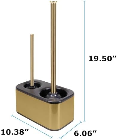 Blue Donuts Toilet Brush with Gold Plunger Set