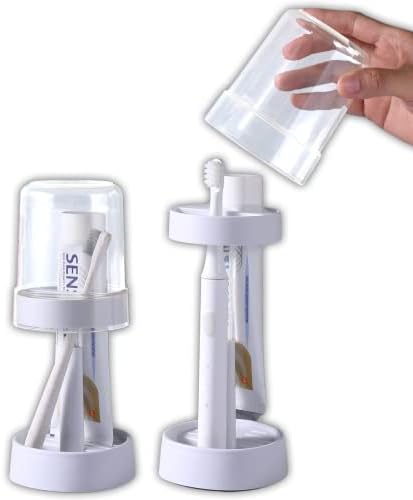 Meiloi Toothbrush Holder with Cup and Cover