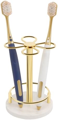 HarJue Gold Toothbrush Holder with Marble Base
