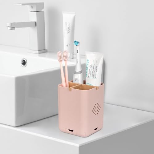 Rejomiik 3-Slot Pink Toothbrush Holder