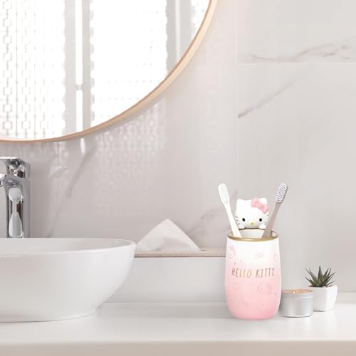 Hello Kitty Tumbler - Pink Resin Toothbrush Holder with Charm