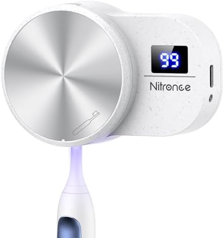 UV Toothbrush Cleaner Holder with Fan and Digital Display