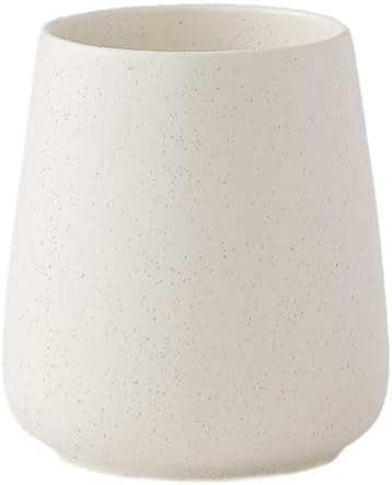 Beige Ceramic Toothbrush Holder with Storage
