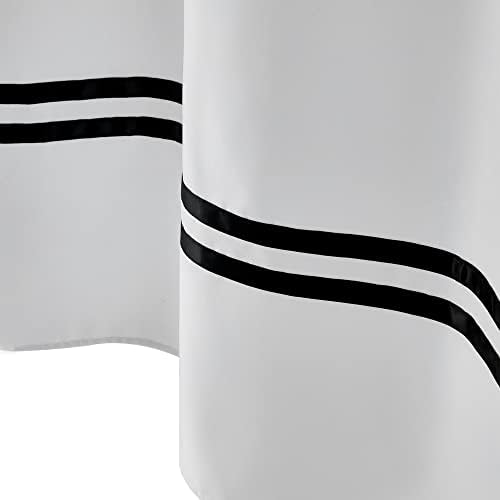 River Dream Sheer Fabric Shower Curtain Set with Liner 71x74 Inch White