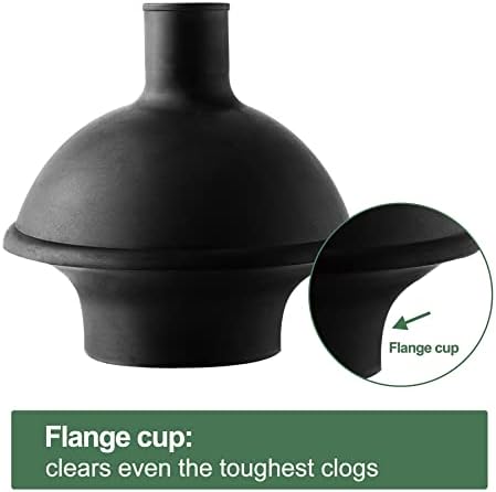 Eyliden 2 in 1 Toilet Plunger and Brush Set with Holder Black