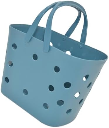 DMLENGOIN Portable Shower Basket with Handle - Blue